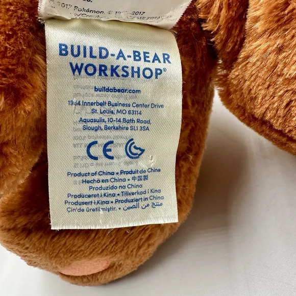 Build-A-Bear Workshop Pokémon EEVEE 16” Plush Stuffed Animal 2017 BAB No Sound - Picture 9 of 11